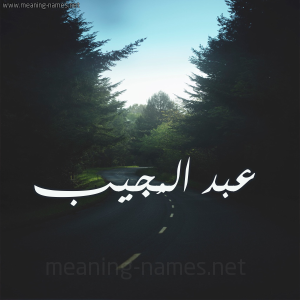 شكل 19 صوره طريق بين الشجر بخط رقعة صورة اسم عبد المُجيب ABD-ALMOGIB